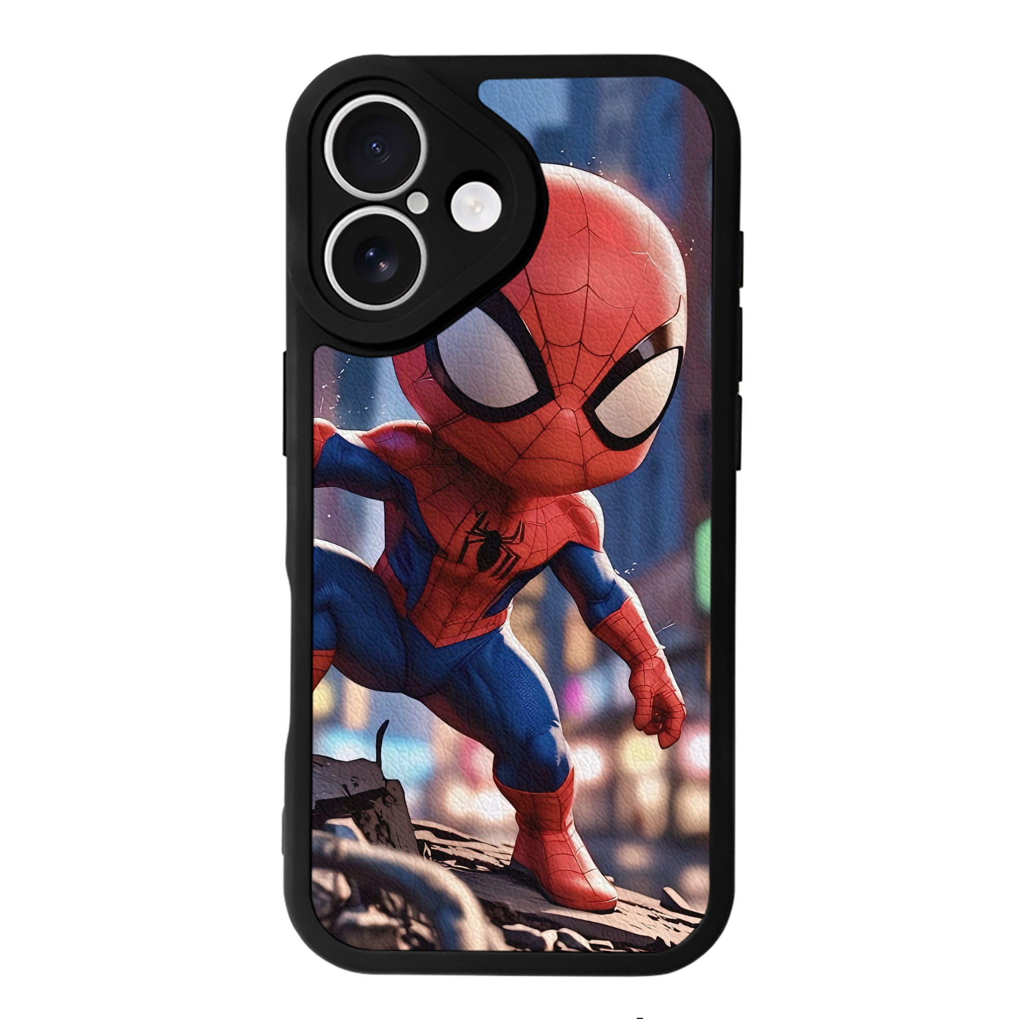 Spider Man スパイダーマン 【iPhone 16シリーズ対応】シリコンスマホケース（レザー調） 材質：シリコン